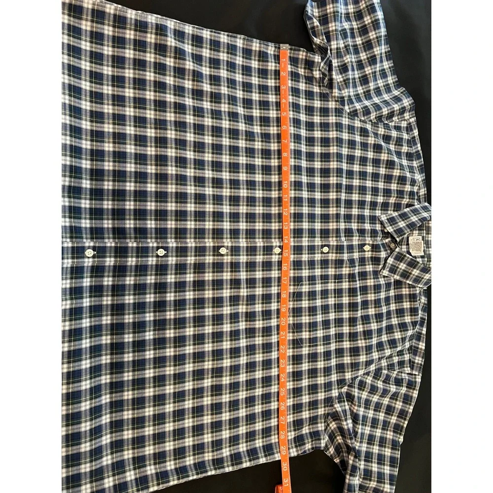 LL Bean Mens XXL Traditional Fit Plaid Short Sleeve Button Down Shirt 502253